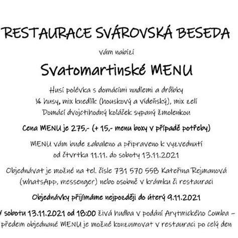 restaurace svárov|Menu – Restaurace Svárov